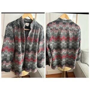 Vtg Mohair Blend Fuzzy Granola Oversized Sweater L Cardigan Granny